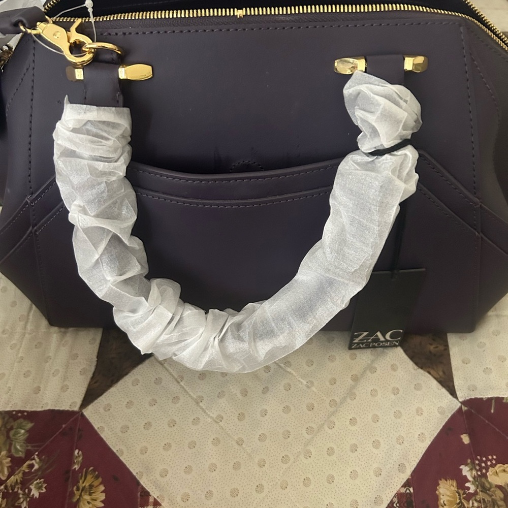 ZAC Zac Posen Purple Dome Satchel - Structured Women’s Handbag